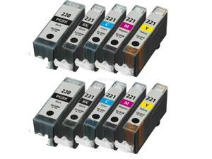 10 Pack PGI-220 CLI-221 Ink Cartridges for Canon PIXMA MP560 MP620 MP640 Printer