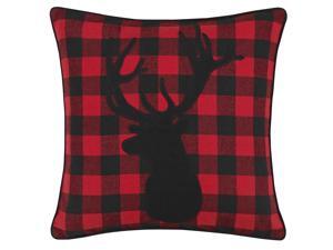 Eddie Bauer | Cabin Plaid Collection | Soft Cotton Blend Classic Stag Head Silhouette Design Decorative Throw Pillow/Sham, Easy Care Machine Washable, 20" x 20", Red Eddie Bauer | Cabin Plaid Collection | Soft Cotton Blend Classic Stag Head Silhouette Design Decorative Throw Pillow/Sham, Easy Care Machine Washable, 20" x 20", Red