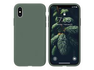 OuXul Case for iPhone XiPhone Xs case Liquid Silicone Gel Rubber Phone CaseiPhone XiPhone Xs 58 Inch Full Body Slim Soft Microfiber Lining Protective CaseForest Green