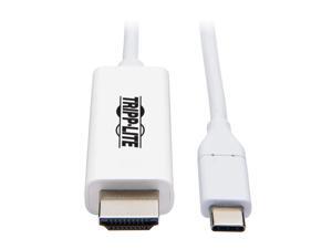 Tripp Lite USB C to HDMI Cable Adapter (M/Thunderbolt 3 HDMI Cable Adapter, Gen 1, Converter On HDMI End, 4K HDMI @ 60 Hz, 4: White, 6 ft. (U444-006-H4K6WE) Tripp Lite USB C to HDMI Cable Adapter (M/Thunderbolt 3 HDMI Cable Adapter, Gen 1, Converter On HDMI End, 4K HDMI @ 60 Hz, 4: White, 6 ft. (U444-006-H4K6WE)