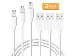 Novtech iPhone Charger Cable - 3Pack 3FT 6FT 9FT Lightning Cable - MFi Fast Charger Cable for iPhone 11 Pro XR Xs Max X 8 Plus 7 Plus 6S Plus 6 Plus 5S 5C 5 SE iPod iPad Air Pro - White Novtech iPhone Charger Cable - 3Pack 3FT 6FT 9FT Lightning Cable - MFi Fast Charger Cable for iPhone 11 Pro XR Xs Max X 8 Plus 7 Plus 6S Plus 6 Plus 5S 5C 5 SE iPod iPad Air Pro - White
