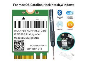 M.2 NGFF WiFi Network adapter card Broadcom BCM94360NG Wireless Card 1200M BT4.0 M.2 NGFF WiFi Network adapter card Broadcom BCM94360NG Wireless Card 1200M BT4.0