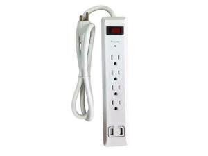 Inland ProHT 03882 2.1 A 4 Outlet Surge Protector with 2 USB Port Inland ProHT 03882 2.1 A 4 Outlet Surge Protector with 2 USB Port
