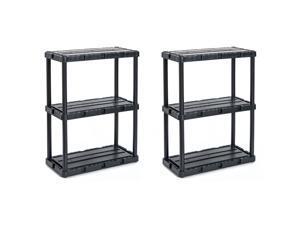 Gracious Living Knect A Shelf Light Fixed Storage 3 Shelf Shelving Unit (2 Pack) Gracious Living Knect A Shelf Light Fixed Storage 3 Shelf Shelving Unit (2 Pack)
