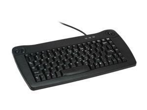 SolidTek KB-5010BU Black USB Wired Mini Keyboard Built-in Trackball