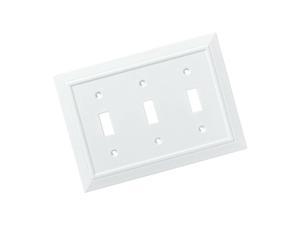 White Franklin Brass W35249-PW-C Classic Architecture Triple Switch Wall Plate/Switch Plate/Cover White Franklin Brass W35249-PW-C Classic Architecture Triple Switch Wall Plate/Switch Plate/Cover