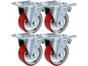 5" x 2" Polyurethane Swivel Caster With Dual Locking Brake 5" x 2" Polyurethane Swivel Caster With Dual Locking Brake