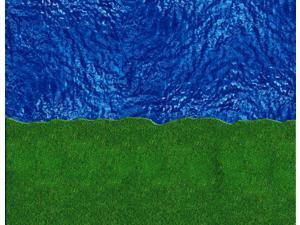 Stream or River Kit for HO Model Railroad including Water and Grass Sheets Stream or River Kit for HO Model Railroad including Water and Grass Sheets