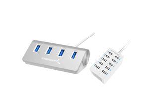 Sabrent Premium 4 Port Aluminum USB 3.0 Hub + 60 Watt (12 Amp) 10-Port Sabrent Premium 4 Port Aluminum USB 3.0 Hub + 60 Watt (12 Amp) 10-Port