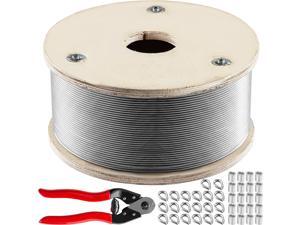 VEVOR 316 Stainless Steel Wire Rope Steel Wire Cable 1/8'' 500ft 1760lbs 1x19 VEVOR 316 Stainless Steel Wire Rope Steel Wire Cable 1/8'' 500ft 1760lbs 1x19