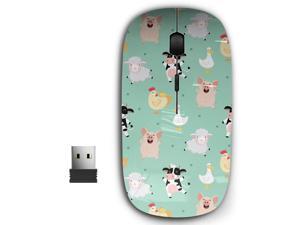 2.4G Ergonomic Portable Usb Wireless Mouse For Pc, Laptop, Computer, Notebook With Nano Receiver ( Farm Animal Cartoon Character )