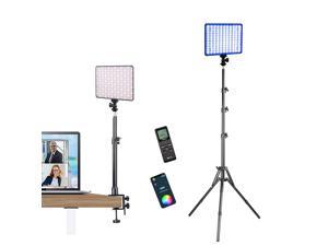 Online Conference Lighting, Desk Mount Streaming Light With C-Clamp/Tripod Stand/Remote, Key Light For Streaming Video Recording Conference Youtube Bi-Color/36000 Colors/29 Scenes