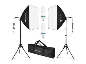 MOUNTDOG 1350W Photography Softbox Lighting Kit 20X28 Professional Continuous Light System with 3pcs E27 Video Bulbs 5500K Photo Studio Equipment for Filming Model Portraits Advertising Shooting