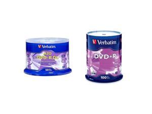 Verbatim Dvd+R Dl 8.5Gb 8X With Branded Surface - 50Pk Spindle Bundle With Verbatim Dvd+R 4.7Gb 16X Azo Recordable Media Disc - 100 Disc Spindle Ffp - 97459, Branded, 100Pk Spindle Ffp