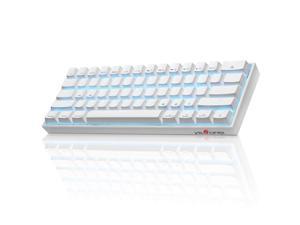 60% Keyboard, Velocifire M1 Tkl61Ws Bluetooth Mechanical Gaming Keyboard 61-Key Tactile Brown Switch Mini Mechanical Keyboard With Ice Blue Backlitwhite