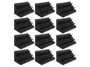 Webetop Acoustic Foam Bass Traps Corner Studio Foam 12 Pack Set 7 X 7 X 12 with Adhesive Tape Ideal for Noise Dampening Home Theater Ceiling Corner Sound Treatment Gray 