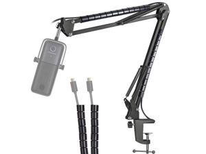 Microphone Stand - Professional Adjustable Scissor Microphone Boom Arm Compatible With Elgato Wave:3 Mic By