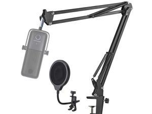 Elgato Wave 3 Microphone Arm Stand With Pop Filter - 4 Inch 3 Layers Windscreen Pop Screen Scissor Mic Boom Arm Stand Professional Combo By