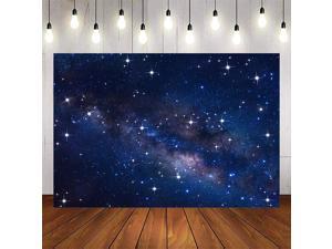 Starry Night Sky Backdrop Universe Space Photography Background Adventure Birthday Theme Party Decorations Galaxy Stars Children Boy Birthday Decorations (7X5Ft)