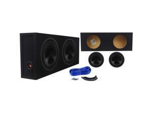 (2) Alpine SWT-10S2 10" 2000W Shallow Subwoofers + Shallow Sub Enclosure