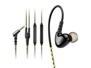 Zell ZEEH0036 Over The Ear Earbuds For Running Wrap Around Ear Wired Sports Headphones For Workout Exercise Sweatproof InEar Earbuds With Mic For Cell Phones Mp3 Laptop Come With 5 Sets Silic
