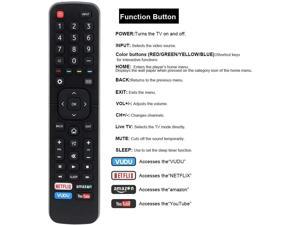 Replace Remote Control for Hisense 50Inch 4K Class ULED Android TV H6570G