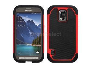 Hybrid Rubber Hard Case for Android Phone Samsung Galaxy S5 Active Red 50+SOLD