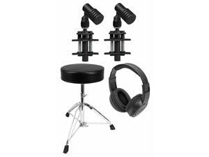 2) Beyerdynamic TG D35 Drum Microphones For Toms and Snares+Throne+Headphones 2) Beyerdynamic TG D35 Drum Microphones For Toms and Snares+Throne+Headphones