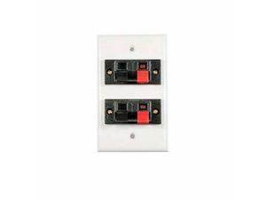 Speaker Jack Wall Plate White 16 GA wire Dual Clip up to 16 AWG Speaker Jack Wall Plate White 16 GA wire Dual Clip up to 16 AWG