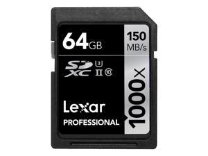 professional 1000 x 64gb sdxc uhs-ii/u3 card (up to 150mb/s read) w/image rescue 5 software lsd64gcrbna1000