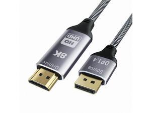 Cablecc CY DP-008 DisplayPort 1.4 Source to HDMI 2.0 Display 8K UHD 4K DP to HDMI Male Monitor Cable Connector 1.8m 6ft