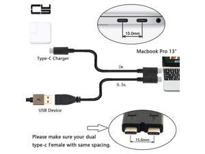 Chenyang Cable Dual Cable USB 3.1 Type-C to USB-C & USB 3.0 Female OTG Data Cable for New 13 inch Macbook Pro