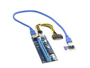 Shenzhong PCI-E 1x to 16x Mining Machine Enhanced Extender Riser Adapter with USB 3.0 & 6Pin Power Cable