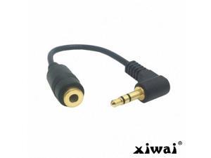 Xiwai 90 degree right angled 3.5mm 3poles Audio Stereo Male to Female Extension Cable 10cm Black