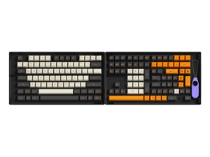 Akko Carbon Retro 158-Key ASA Low Profile PBT Double-Shot Full Keycap Set for Mechanical Keyboards with Collection Box