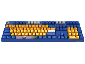 Akko 3108V2 Dragon Ball Z Vegeta Full Size Gaming Mechanical Keyboard Double Shot Dye Sub PBT Keycaps NKRO Detachable USB Type-C Wired Blue and Orange