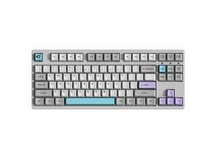 Akko 3087V2 Gray TKL Gaming Mechanical Keyboard  Double Shot Dye Sub PBT Keycaps NKRO Detachable USB Type-C White/Grey