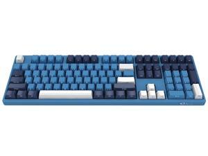 Akko 3108SP Ocean Star Full Size Gaming Mechanical Keyboard Cherry MX Red Switch Double Shot Dye Sub PBT Keycaps NKRO Detachable USB Type-C Wired Side Printed/Carved Letter Blue/White