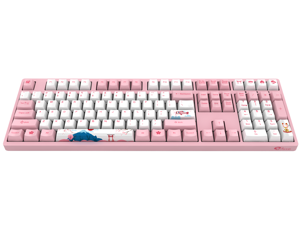 Akko 3108V2 World Tour Tokyo Sakura Pink Gaming Mechanical Keyboard Double Shot Five-Side Dye Sub PBT Keycaps NKRO Detachable USB Type-C - Blue Switch