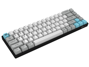 Akko 3068 Grey 68 Keys Bluetooth/Wired Gaming Mechanical Keyboard Cherry MX Brown Switch Double Shot Dye Sub PBT Keycaps White/Grey/Blue