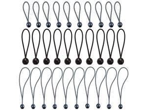 Ball Bungee Cords Black Elastic String Canopy Tarp Tie Down 30cm 12pcs Inches 