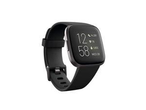 Versa 2 Health and Fitness Smartwatch with Heart Rate, Music, Alexa Built-In, Sleep and Swim Tracking, Black/Carbon, One Size (S and L Bands Included)