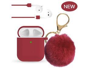 for Airpod Case -Slicone Cute for Airpods Case Cover with Pom Pom Keychain Compatible with Apple Airpods 2 &1 (Front LED Visible) for Airpod Case -Slicone Cute for Airpods Case Cover with Pom Pom Keychain Compatible with Apple Airpods 2 &1 (Front LED Visible)