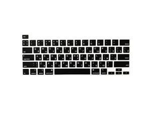 Ultra Thin Russian Keyboard Cover Skin for Newest MacBook Pro 13 inch 2020 Model A2289  A2251  A2338 Apple M1 Chip and MacBook Pro 16 2019 Model A2141 US Layout Accessories Black