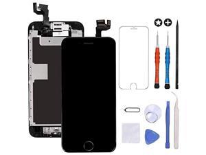 for iPhone 6s Plus Screen Replacement Black Touch Display LCD Digitizer Full Assembly with Front CameraProximity SensorEar Speaker and Home Button Including Repair Tool and Screen Protector