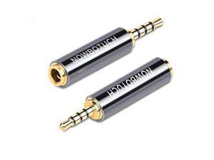 3.5mm Male to 2.5mm Female 3 Ring 4-Pole Jack Audio Adapter Converter for Headphone Earphone Headset Support MIC Function