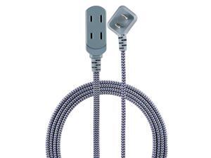 43434T1 NavyGray Designer 3 Extension 2 Prong Power Strip Extra Long 15 Ft Cable with Flat Plug Braided Chevron Fabric Cord SlidetoClose Safety Outlets 43434 43434T1 NavyGray Designer 3 Extension 2 Prong Power Strip Extra Long 15 Ft Cable with Flat Plug Braided Chevron Fabric Cord SlidetoClose Safety Outlets 43434