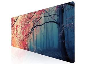 Extended Gaming Mouse Pad Portable Keyboard Mouse Mat with Stitched Edges + NonSlip Rubber Base type4 354157Inch tree015