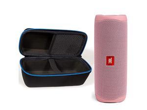 Flip 5 Waterproof Portable Wireless Bluetooth Speaker Bundle with divvi Protective Hardshell Case Pink