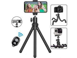 Phone Tripod, Portable and Extendable Camera Tripod Stand with Wireless Remote 360°Rotating Adjustable Flexible Cell Phone Tripod Compatible with iPhone, Android Phone, Camera, Sports Camera Phone Tripod, Portable and Extendable Camera Tripod Stand with Wireless Remote 360°Rotating Adjustable Flexible Cell Phone Tripod Compatible with iPhone, Android Phone, Camera, Sports Camera